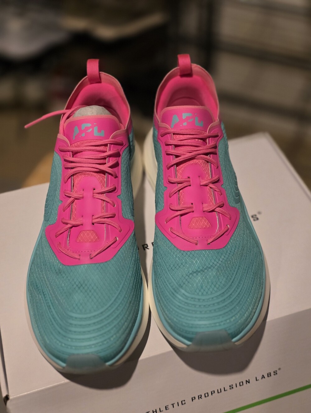 APL Women's/Mens TechLoom Sneakers in Teal and Hot Pink